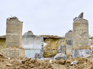 The remains of the Foundation of a ruined large building.