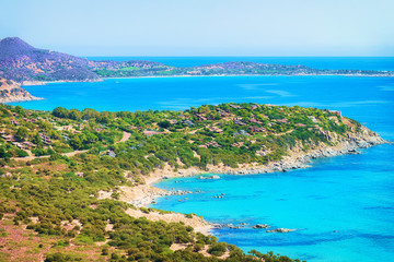 Obraz premium Coast in Mediterrenian sea Villasimius Cagliari South Sardinia