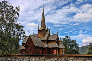 Fototapeta na wymiar Picturesque wooden church, Norway