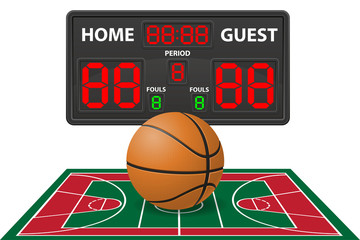 Fototapeta premium basketball sports digital scoreboard vector illustration