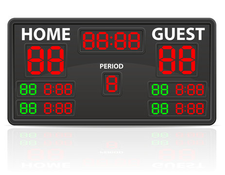 hockey sports digital scoreboard vector illustration