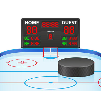 hockey sports digital scoreboard vector illustration