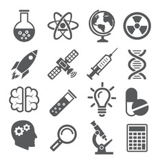 Science icons on white