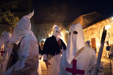 Gubbio Gubbio, Italy, the traditional procession of Friday of Easter week