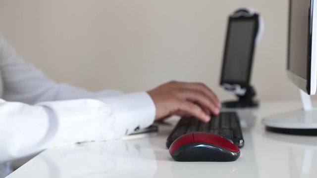 Businessman working on computer
