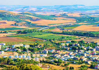 Panoramic view with Trapani city in Erice Sicily