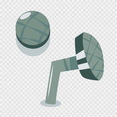 Metal nail bent and top view. Vector cartoon icon isolated on a transparent background.