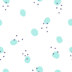 Cute abstract seamless pattern. Paint round and dots. Vector background