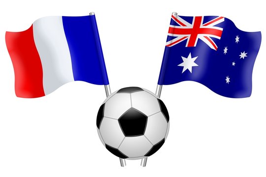 Flags. Football. Group C. France – Australia
