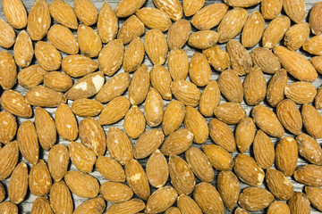 Shelled almonds as background or pattern.