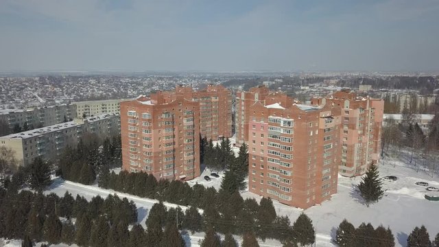View from the height of the sleeping area of the city. Social housing
