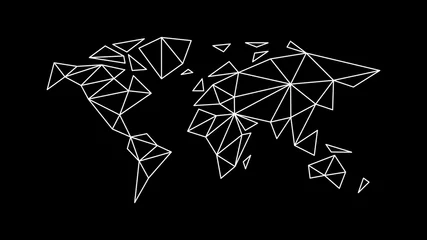 moderne Konturkarte der Welt im Triangulationsstil © yatsiuk