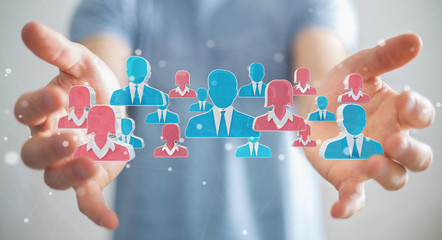 Businessman recruiting candidate for a job 3D rendering