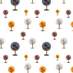 seamless trees pattern. Winter landscapes wallpaper. icon and symbol in Vector Illustration.