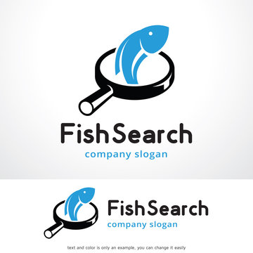 Fish Search Logo Template Design Vector, Emblem, Design Concept, Creative Symbol, Icon