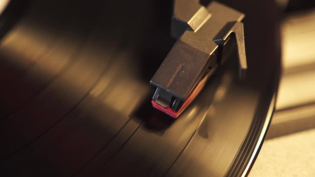 Dropping the Needle, Vinyl Record Player, Close Up