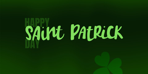 Fototapeta na wymiar Vector illustration of Happy Saint Patrick's Day logotype. Hand drawn typography badge with shamrock.