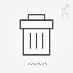 Line icon trashcan