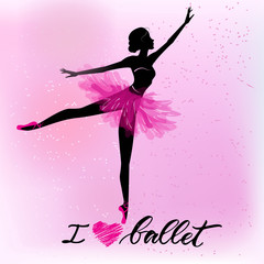 Obraz premium Sylwetka młodej baletnicy