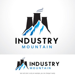 Industry Mountain Logo Template Design Vector, Emblem, Design Concept, Creative Symbol, Icon