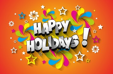 Happy Holidays greeting card design vector illustration