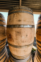 wooden wine barrel