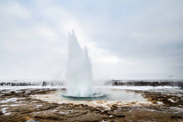 hot spring geyser in iceland