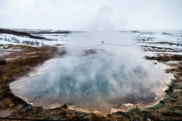 hot spring geyser in iceland