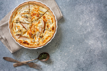 Pumpkin and spinach pie ( quiche)