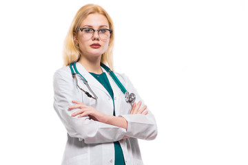 Woman doctor with stethoscope