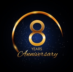 Template Logo 8 Year Anniversary Vector Illustration