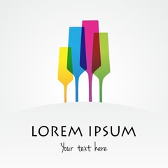 Creative Abstract Colorful Champagne Glasses vector illustration