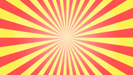 Red yellow rays background. Sun rays poster. Sunbeams. Pop Art Background. Retro Background. Comics star burst rays. Vintage abstract background with rays. Vector AI10