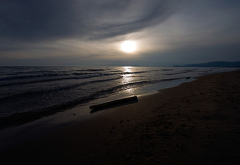 Evening dusk by the sea
