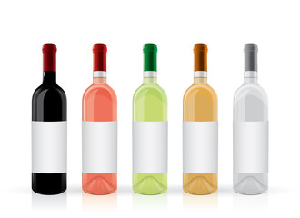 wine bottles with a label mock up