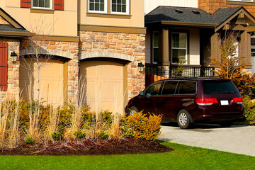 Family home with perfect grass landscaping with artificial grass 