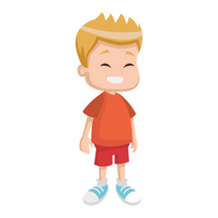 Cute school boy cartoon vector illustration graphic design