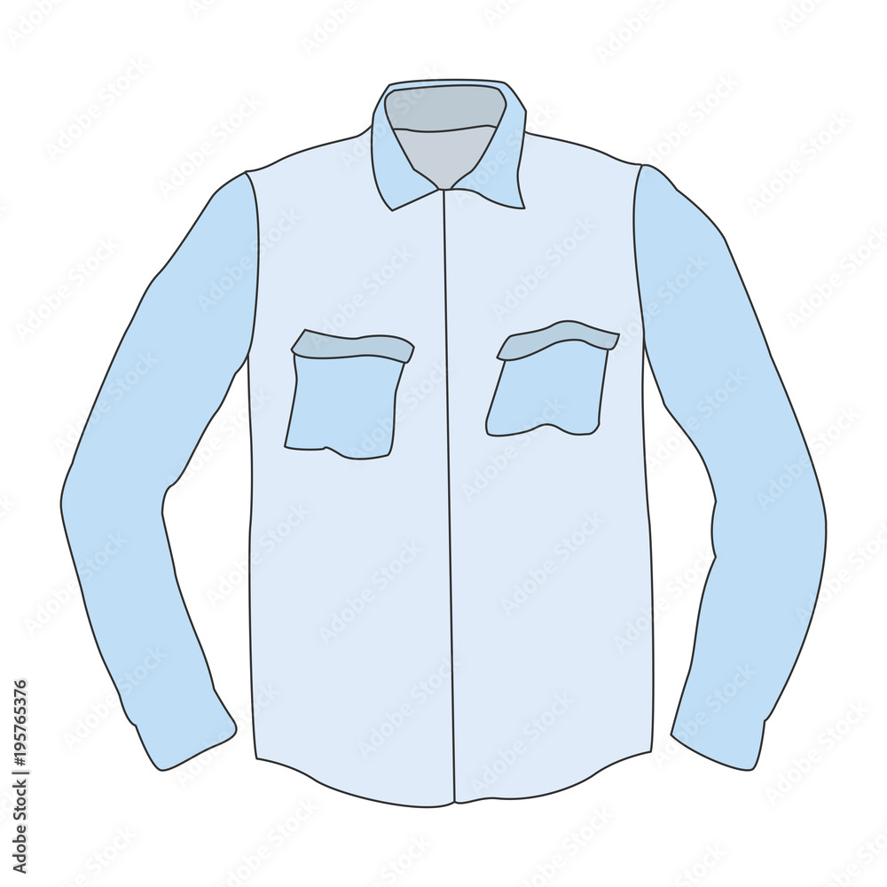 Sticker wrinkled male shirt vector illustration graphic design