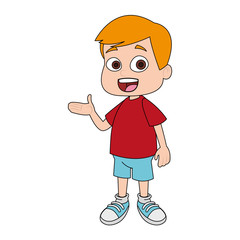 Cute school boy cartoon vector illustration graphic design