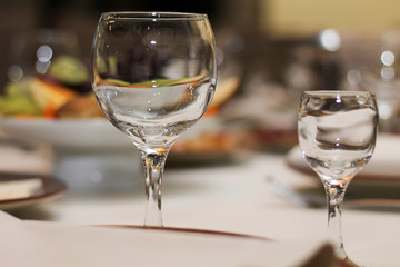 served table in a cafe or restaurant