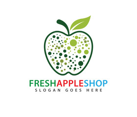 vitamin element apple fruit vector logo design