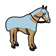 Horse with medieval armour vector illustration graphic design