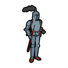 Medieval warrior cartoon vector illustration graphic design