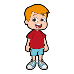 Cute school boy cartoon vector illustration graphic design