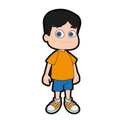 Cute school boy cartoon vector illustration graphic design