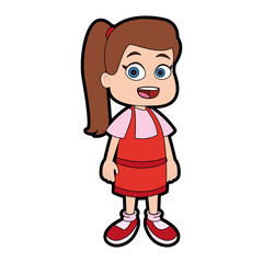 Beautiful school girl cartoon vector illustration graphic design