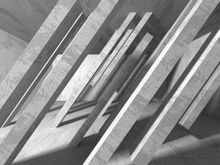 Fototapeta premium Dark basement empty room interior. Concrete walls