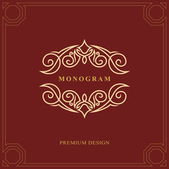 Monogram design elements, graceful template. Calligraphic elegant line art logo design. Capital Letter emblem sign for Royalty, business card, Boutique, Hotel, Heraldic, Jewelry. Vector illustration