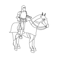 Medieval warrior on horse vector illustration graphic design