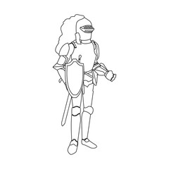 Medieval warrior cartoon vector illustration graphic design